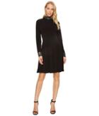 Michael Michael Kors - Grommet Mock Neck Long Sleeve Dress