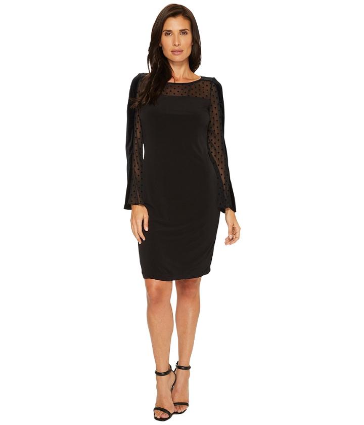 Ivanka Trump - Matte Jersey Long Sleeve Dot Dress