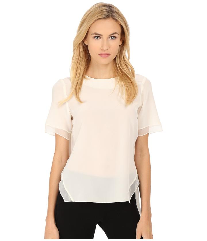 Prabal Gurung - Crepe De Chine Silk Short Sleeve Top