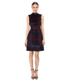 Yigal Azrou  L - Engineered Velvet Damask Burnout Dress