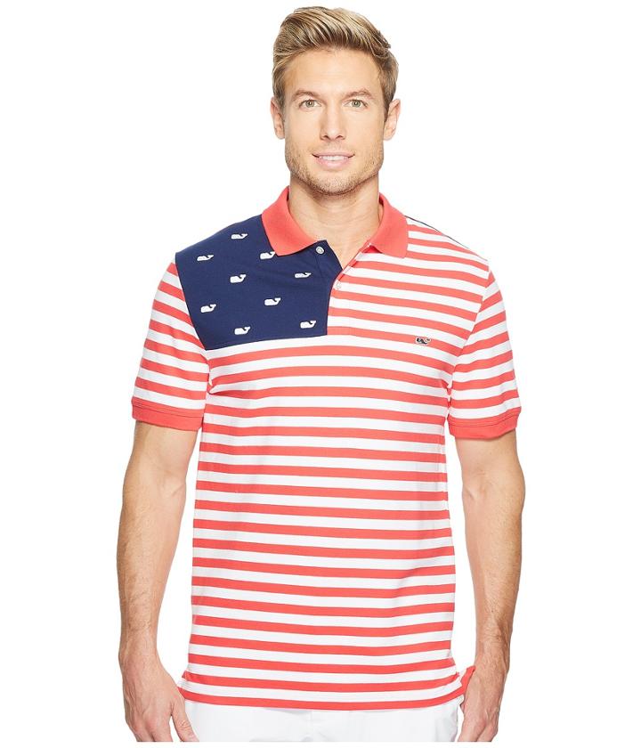 Vineyard Vines - Usa Flag Slim Polo