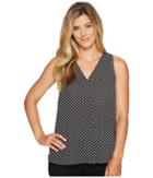 Vince Camuto - Sleeveless Droplet Geo V-neck Drape Front Blouse