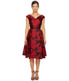 Zac Posen - Transparent Jacquard V-neck Short Sleeve Dress