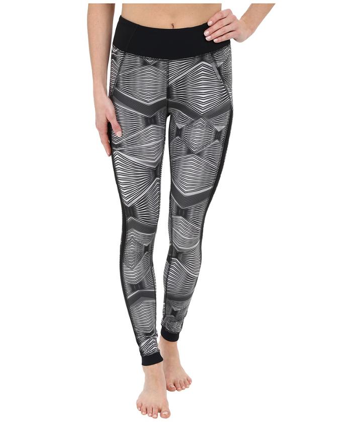 Zobha - Fitted Printed Leggings W/ Mesh Side Panels