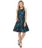 Maggy London - Autumn Rose Jacquard Fit And Flare