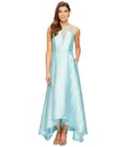 Adrianna Papell - Lace Bodice Yoke And Mikado Combo Ball Gown
