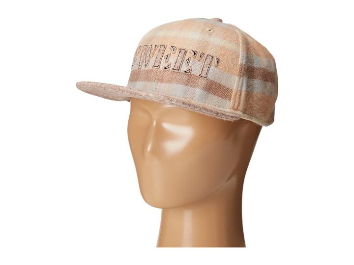 San Diego Hat Company Kids - Flat Bill Adjustable Cap With Sweet Cut Out And Plaid Crown With Wool Blend Bill