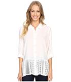 Dylan By True Grit - Washed Vintage Cotton Mia Blouse With Lace Hem