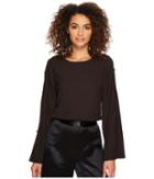 Kensie - Dainty Crepe Top With Open Side Sleeves Ksdk4364