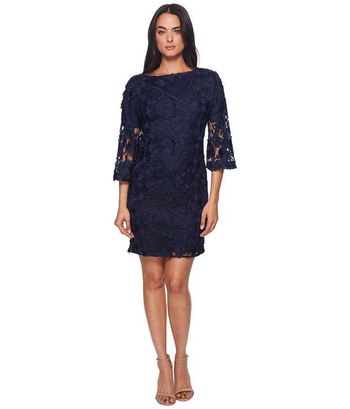 Badgley Mischka - Lace Bell Sleeve Dress