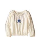 Lucky Brand Kids - Long Sleeve Peasant Top With Lurex And Embroidery