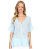 Dylan By True Grit - Caravan Cotton And Rayon Ruffle Tunic Top