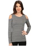 Vince Camuto - Long Sleeve Parlour Stripe Cold-shoulder Top