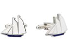 Cufflinks Inc. - Blue And White Sailboat Cufflinks