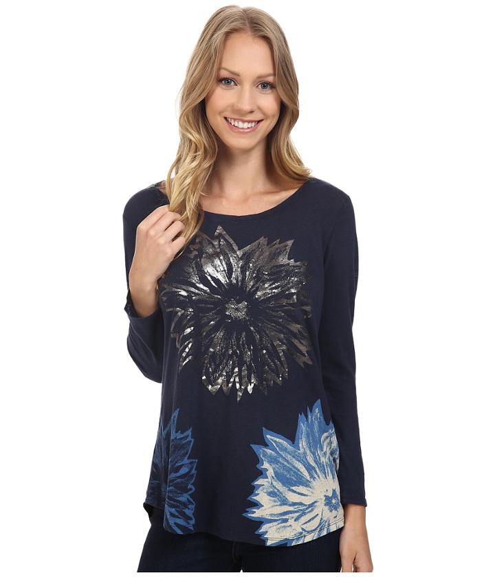 Lucky Brand - Halftone Flower Metallic Top