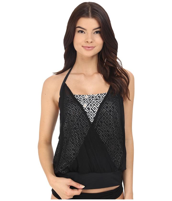 Athena - Gold Coast Geo Soft Cup Tankini Top