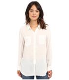 Dylan By True Grit - Dream Cotton Long Sleeve Two-pocket Shirt With Crochet