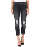 7 For All Mankind - Josefina W/ Destroy Shadow Pockets - Clean Back Pocket In Black Shadow 2