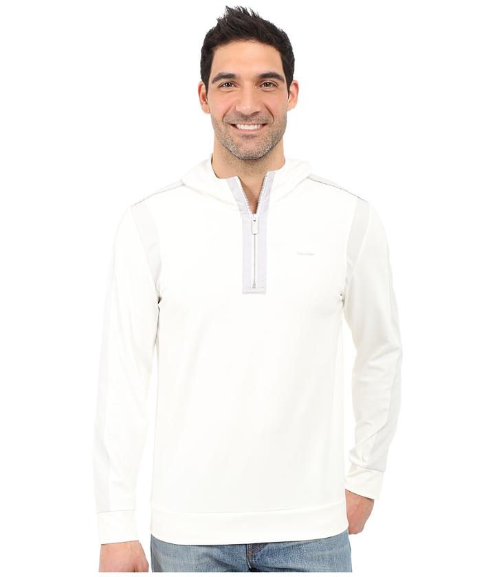 Calvin Klein - Quarter-zip Ponte Knit Hoodie Sweatshirt