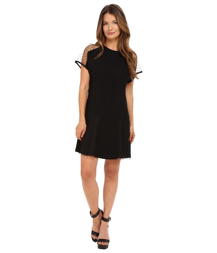 Red Valentino - Crepe Envers Satin Soft Point D'esprit Dress
