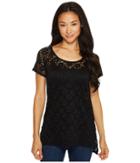 Roper - 0981 Stretch Lace Short Sleeve Top