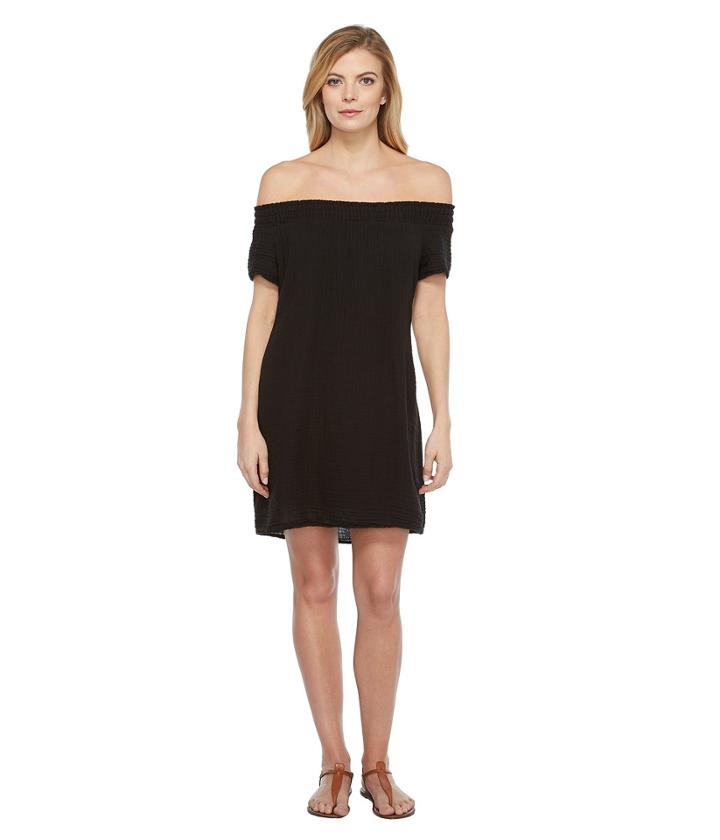 Michael Stars - Double Gauze Smocked Off Shoulder Dress