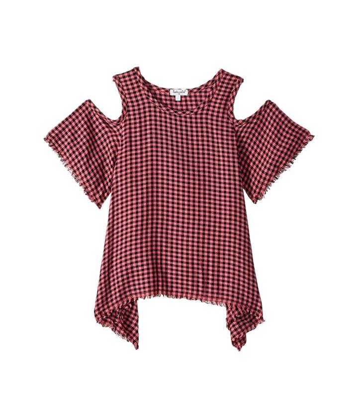 Splendid Littles - Yarn-dyed Plaid Cold Shoulder Top