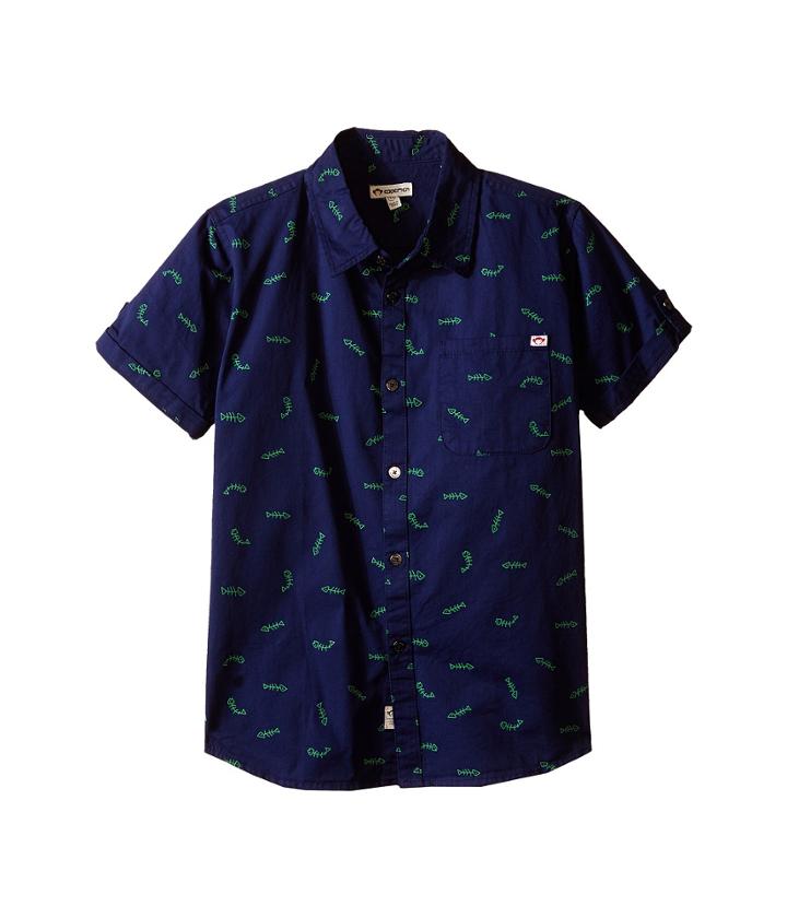 Appaman Kids - Vintage Inspired Button Up Shirt With Fish Bone Print