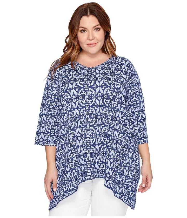 Extra Fresh By Fresh Produce - Plus Size Island Batik Santa Barbara Top