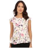 Rebecca Taylor - Short Sleeve Tapestry Garden Ruffle Top