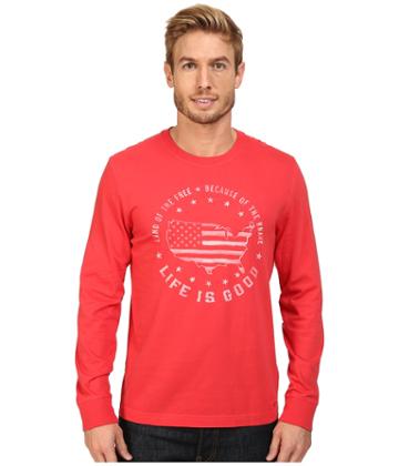 Life Is Good - Land Of The Free Usa Map Long Sleeve Crusher Tee