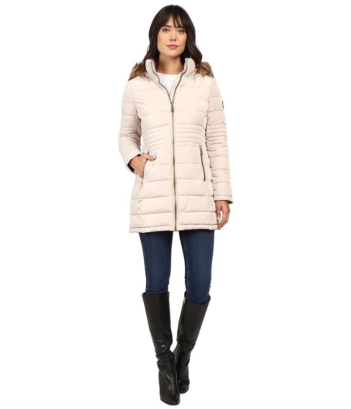 Calvin Klein - Long Fur Trimmed Down W/ Waist Detail