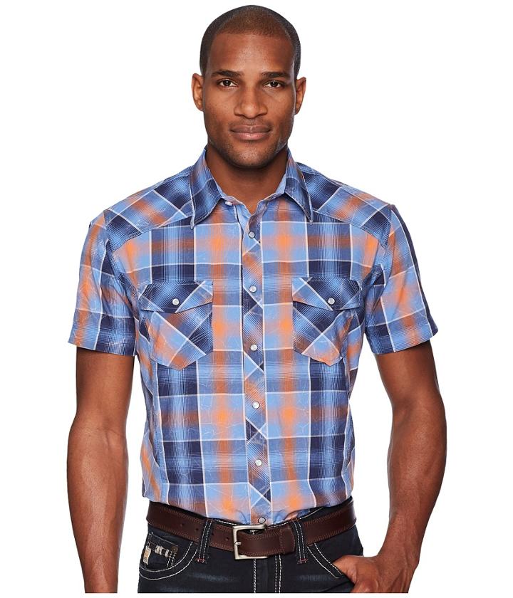 Rock And Roll Cowboy - Plaid Short Sleeve Snap B1s5724