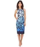 Vince Camuto - Printed Scuba Sleeveless Bodycon Ombre Dress