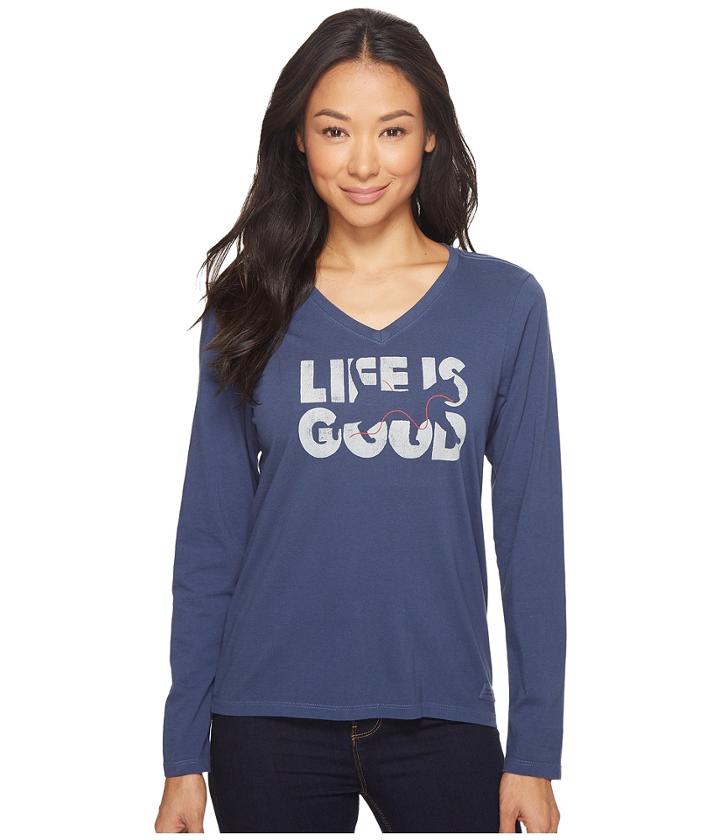 Life Is Good - Silhouette Cat Long Sleeve Crusher Vee