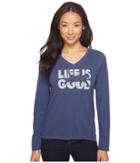 Life Is Good - Silhouette Cat Long Sleeve Crusher Vee