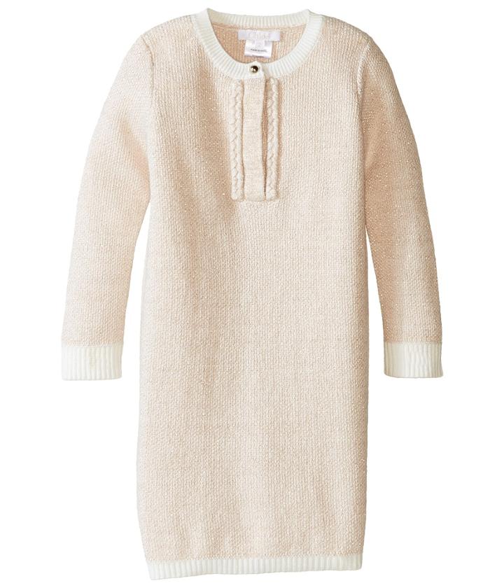 Chloe Kids - Lurex And Knitted Dress W/ Braids Details