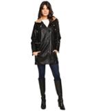 Blank Nyc - Black Long Jacket With Beige Collar Detail In Trump Wreck