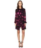 Just Cavalli - Military Stars Print Long Sleeve Dress Tiered Skirt