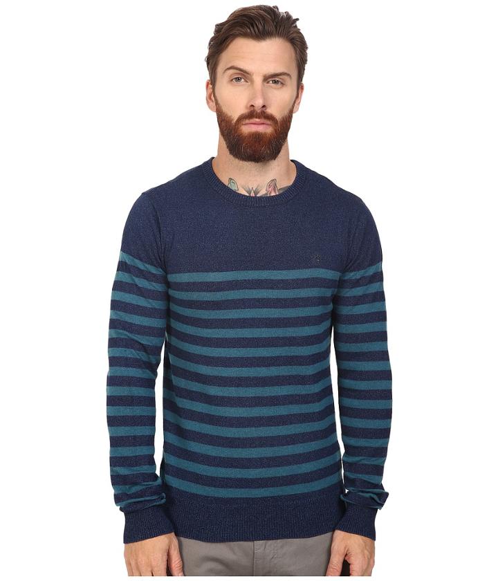 Original Penguin - Long Sleeve True Indigo Crew Neck Lightweight Sweater