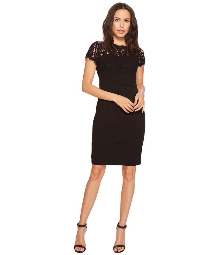 Adrianna Papell - Cynthia Lace And Knit Crepe Sheath
