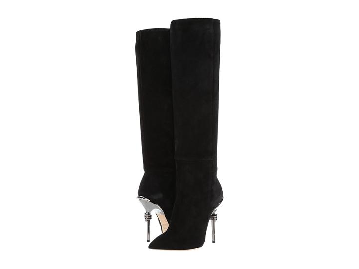 Racine Carree - Suede 105mm Knee High Boot W/ Metal Heel