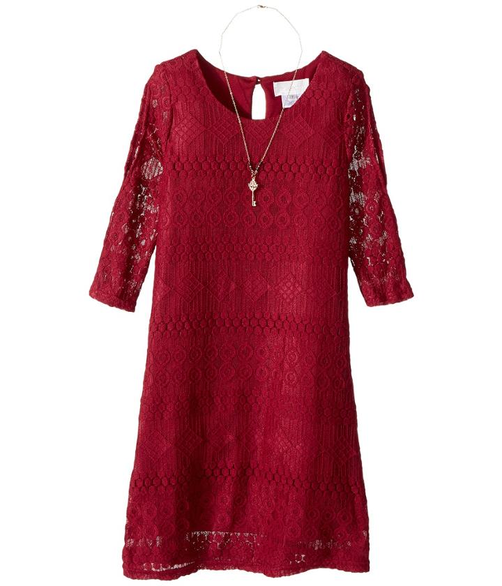 Us Angels - 3/4 Sleeve Cold Shoulder Trapeze Dress