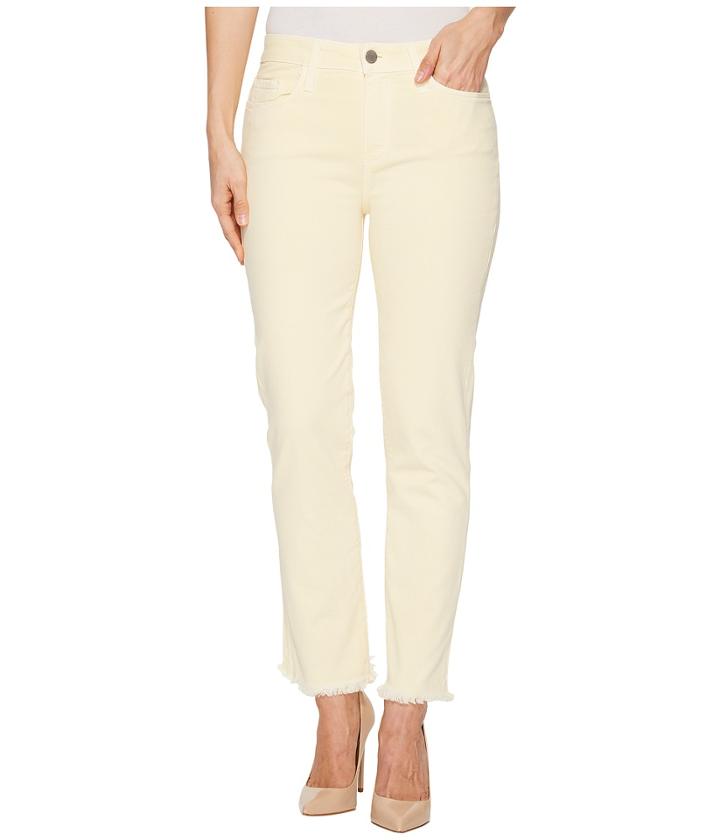 Paige - Hoxton Straight Ankle 27 W/ Heavy Fray Hem In Faded Pastel Yellow