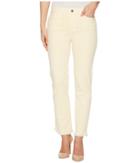 Paige - Hoxton Straight Ankle 27 W/ Heavy Fray Hem In Faded Pastel Yellow
