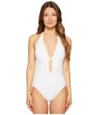 Kate Spade New York - Half Moon Bay #58 Halter Plunge One-piece Swimsuit W/ Removable Soft Cups