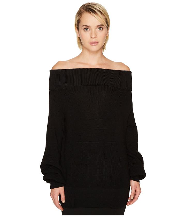 Fuzzi - Long Sleeve Off The Shoulder Merino Knit Sweater