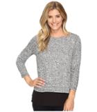 Ivanka Trump - Marled Knit Top With Georgette Hem