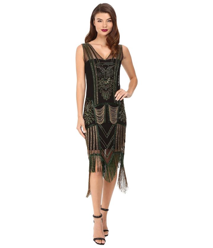 Unique Vintage - Beaded Fringe Flapper Dress