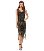 Unique Vintage - Beaded Fringe Flapper Dress